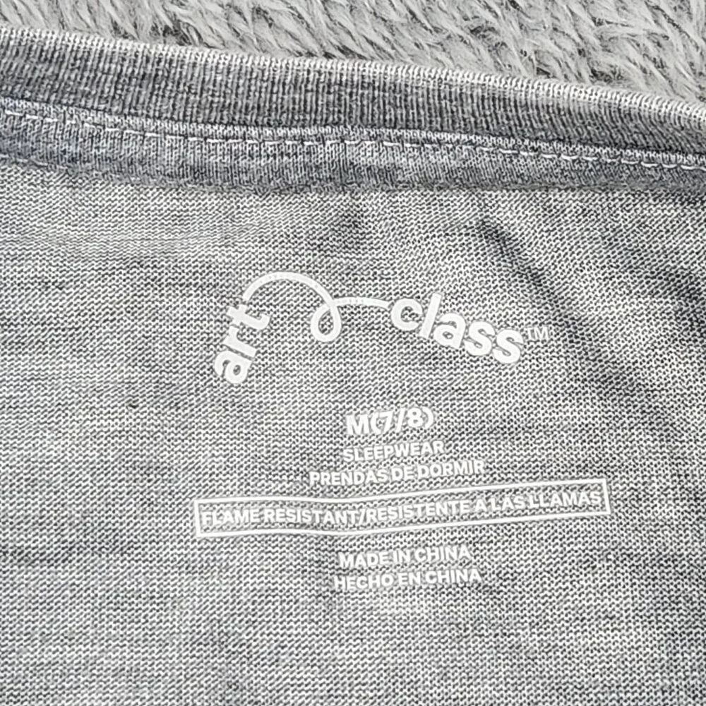 Art Class Gray Daydream‎ Graphic Sleepwear T-Shirt Girls M (7/8) Short Sleeve